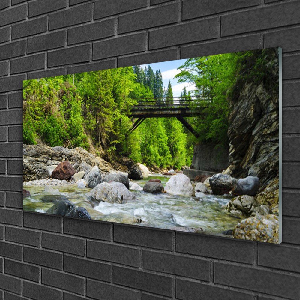 Grand tableau de nature sur verre pour agrandir l'espace 100x50cm