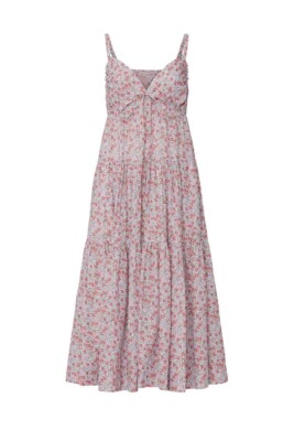 Rebecca Taylor La Vie Dress Large Pink Metallic Gold Floral Eva Midi Boho