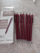7 Vintage SKILCRAFT BURGUNDY Mechanical Pencils 0.5 mm - Push Action