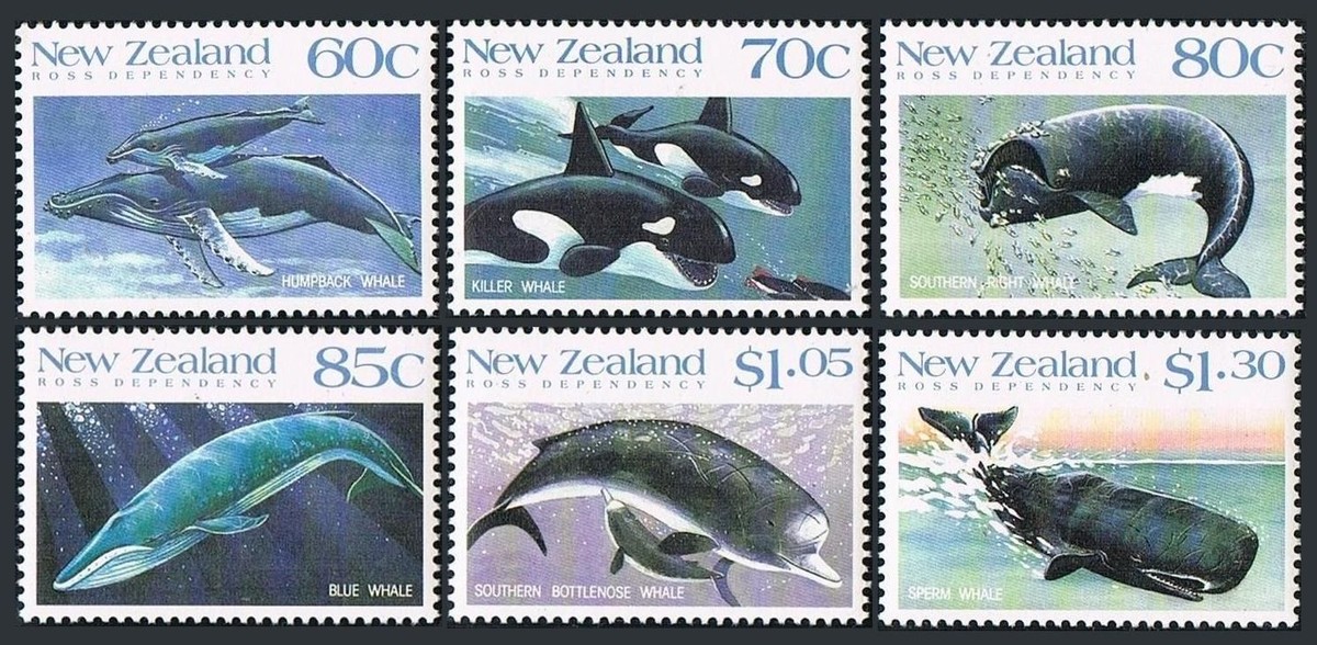 New Zealand 936-941 p/p,MNH.Michel 1056-1061. Whales of Southern