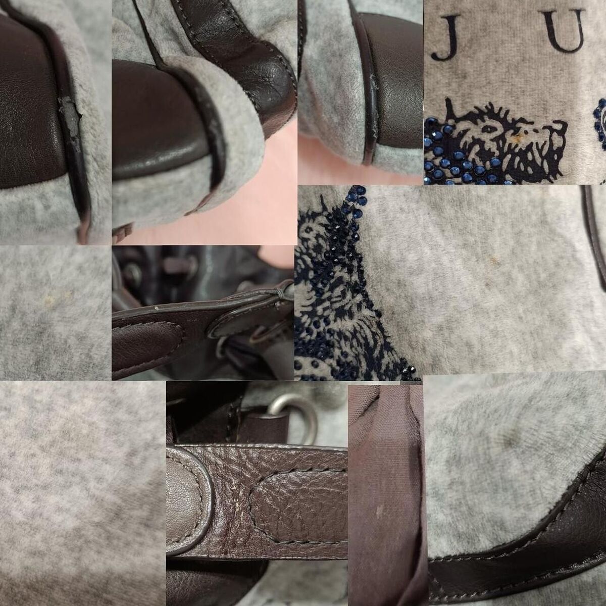 Juicy Couture Daydreamer Scottie Dog Tote Bag Purse Gray Juicy Couture Daydreamer Scottie Dog Tote Bag Purse Gray