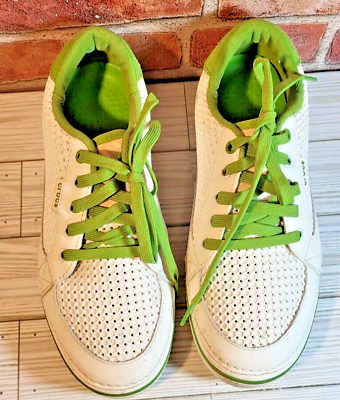 極美品　crocs drayden レザー　ゴルフ　シューズ Crocs Drayden Golf Shoes Mens Hank Haney Perforated White/Green