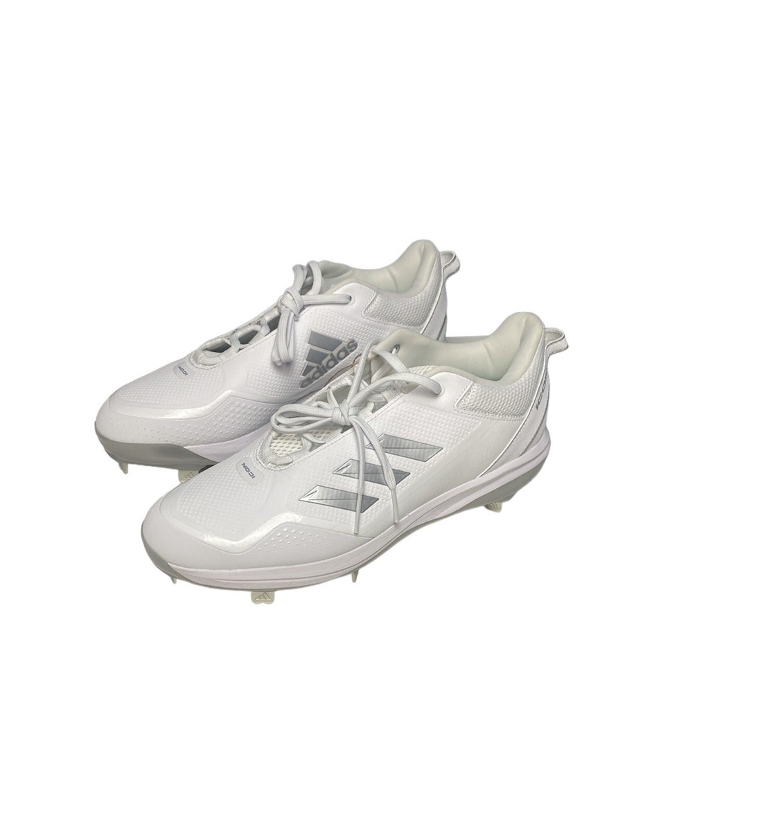 adidas Icon 7 Baseball Cleats white and silver Adidas Icon 7 Boost Metal Baseball Cleats main image 3