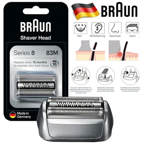 Braun 83M Testina di rasatura confezione combinata per Series 8 - pellicola di taglio e blocco lame - Foto 12 di 13