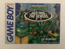 Teenage Mutant Ninja Turtles II Back From Sewers GameBoy Nintendo Manual Only