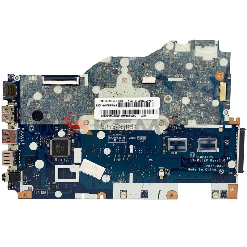 LA-D562P For Lenovo Ideapad 110-15ISK Laptop Motherboard 4405U I3 I5 I7 CPU 4GB 2