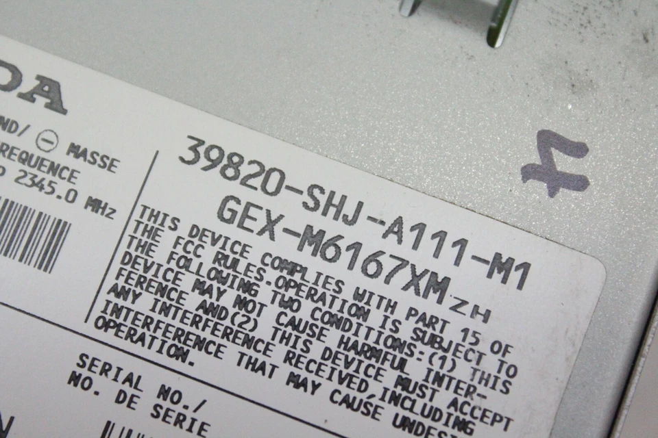 Honda Odyssey EXL 2009 receptor de radio por satélite 39820-SHJ-A111-M1 OEM 07 08 09 10 Foto 3 de 4