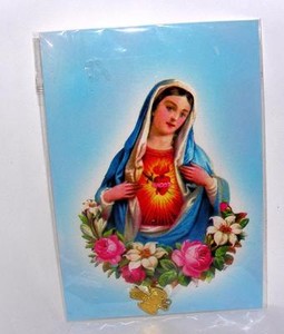 NEW MARY SACRED HEART CENTER, SD, GOLD TONE CATHOLIC RELIGION DOVE CHARM N CARD