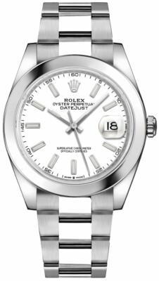 Original Rolex Datejust 41mm 126300 White Dial Oyster Bracelet Steel Men's Watch
