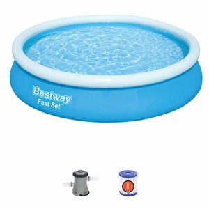 Bestway Fast Set Up 12ft x 30in Inflatable Above Ground Swimming Pool w/ Pump - Click1Get2 Deals&set=par&price_min=200&sale=mega Discount&set=par&discount=60 Or More&sale=mega Discount