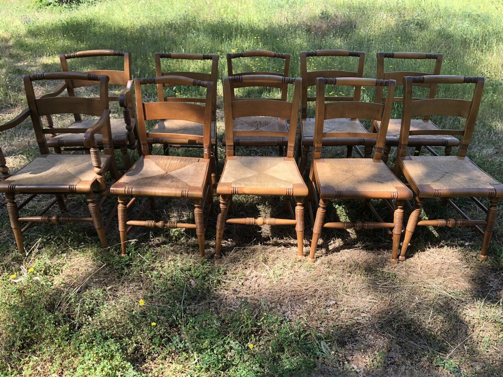 Set of 10 Vintage/Antique Hitchcock Dining Chairs