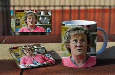 Mrs Browns Jungen Awesome - Keramik Kaffee/Teebecher + passender Untersetzer 