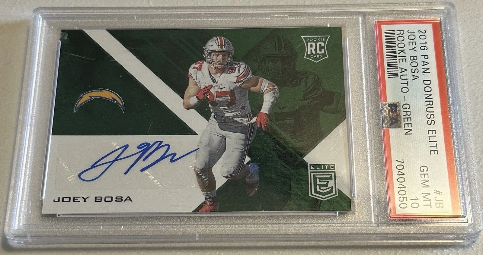 Joey Bosa Panini Donruss Elite Rookie Autograph #ERAJB Green