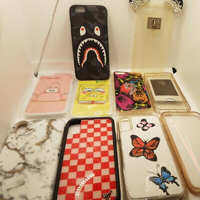 Lot of 8 iPhone Cases Bape Shark Black Arm iPhone 7/8/X/XS/XSMax A Bathing Ape 