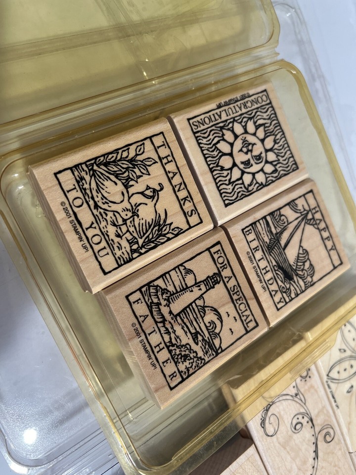 Vintage Stampin Up Rubber Stamps Lot 3 Sets 13 Total Stamps eBay