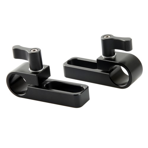 NICEYRIG 2x 15mm Rod Clamp Rail Block 1/4" Thread Long Hole Mount fr Camera Cage - 第 1/7 張圖片