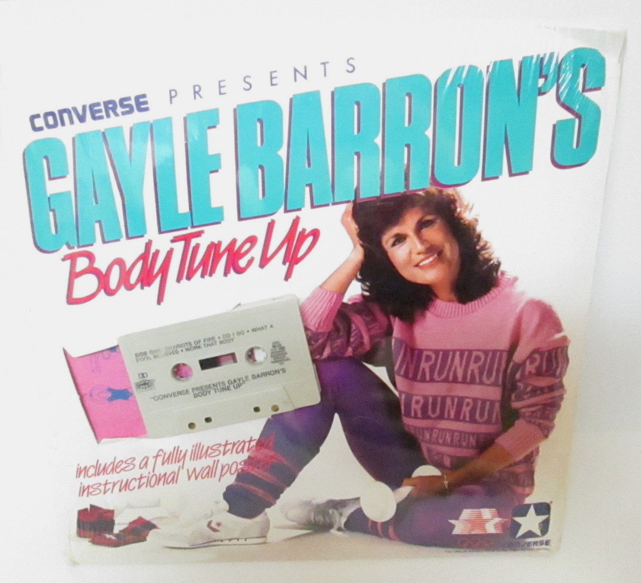 Vintage Sealed Gayle Barron CONVERSE Sneakers Body Tune Up  Cassette & Poster
