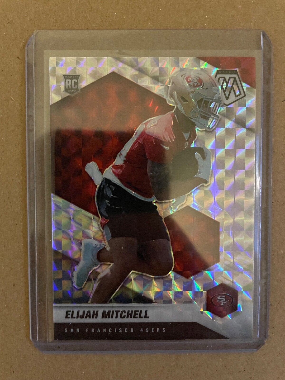 Elijah Mitchell 2021 Panini Mosaic Prizm Rookie Card No. 376 Silver SF 49ers