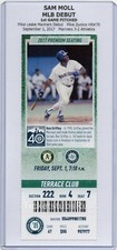 Sam Moll MLB DEBUT 2017 Seattle Mariners Athletics 9/1 CLUB Ticket KEN GRIFFEY
