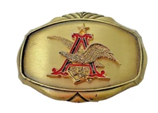 Raintree Vintage Brass Anheuser Busch Budweiser Beer Logo Belt Buckle Gold