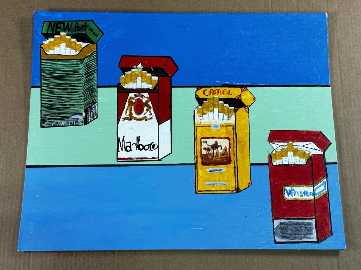 cigarette box art Original Painting Pop Art Subject Matter Cigarette Boxes