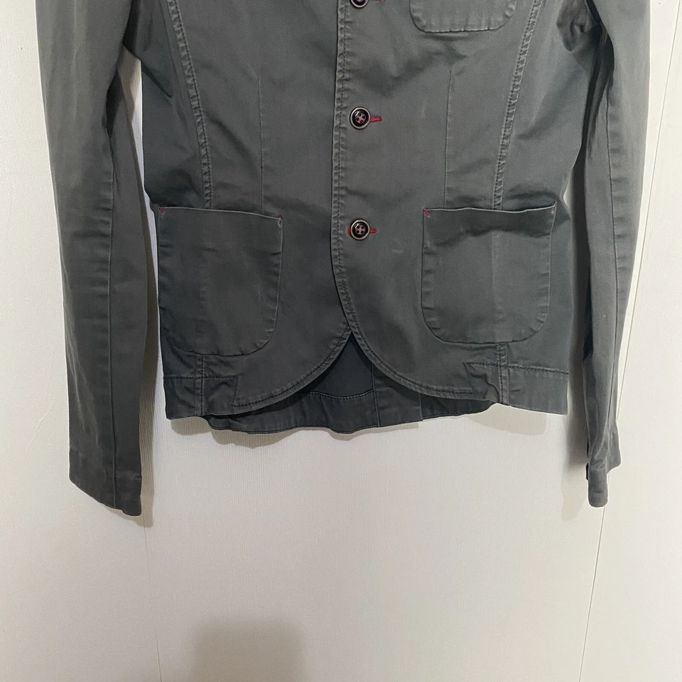 Diesel 夹克女式灰色棉混纺三扣长袖口袋 M 码 — 第 3/4 张图片