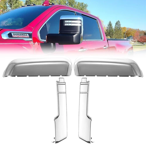 Chrome Silver Side Mirror Replacement Cap Fits 20-25 Silverado 2500 HD 3500 HD