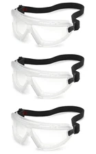 3 Pairs/Pack Gateway Wheelz Clear Lens/Frame Safety Goggles Low Profile Z87+