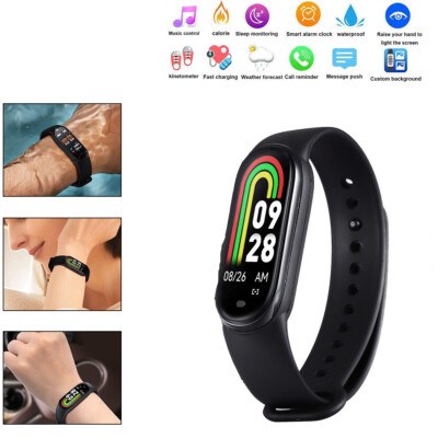 BT Smartwatch Fitnessuhr Armband Tracker Sport Schrittzähler Wasserdicht NEU