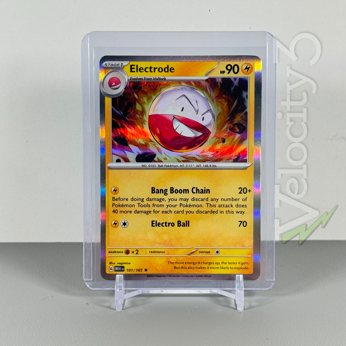 Electrode 101/165 - Voltorb - Pokemon 151 - Evolution 2 Card Set - Holo Rare, image size:1200x1200