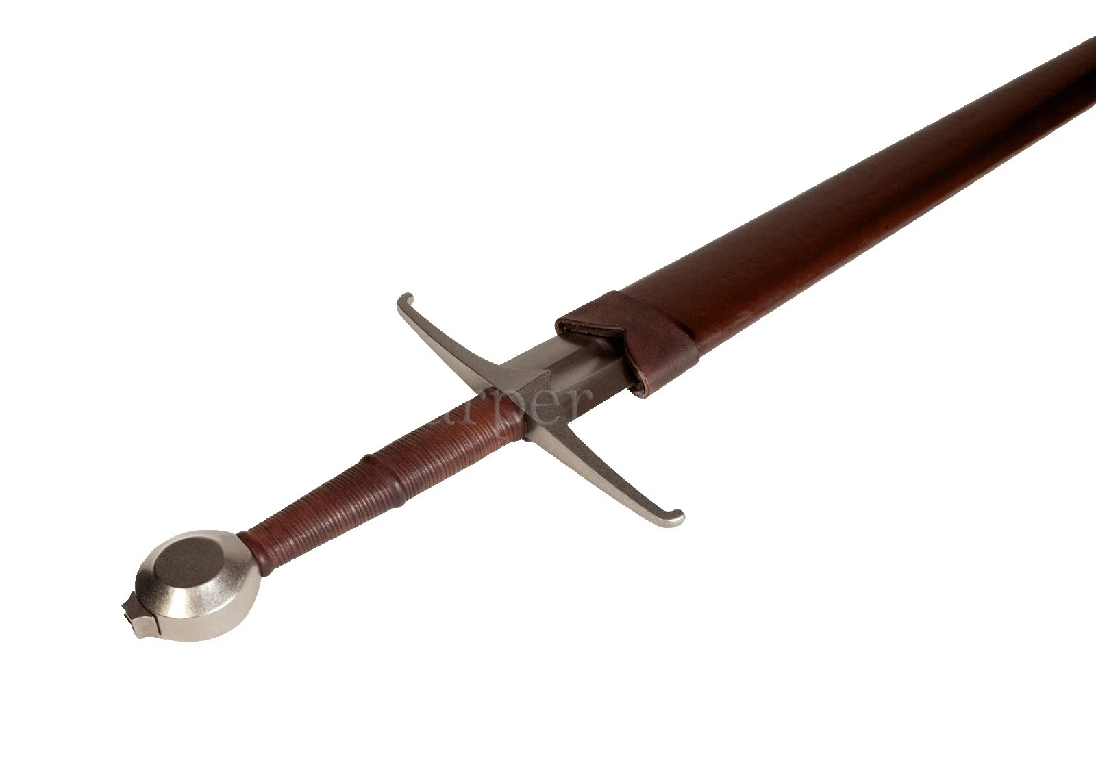 Leather Handle Hand-and-a-Half Half Collectible Medieval Swords & Sabers