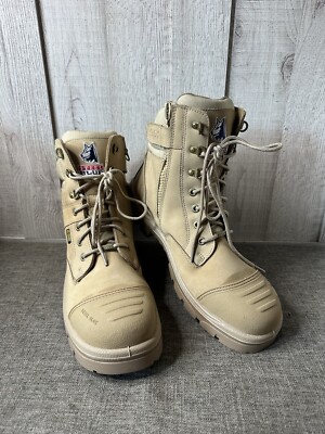 Steel Blue Mens Southern Cross Zip Steel Toe Boots Size 15 Tan Sand Lace Up  Work