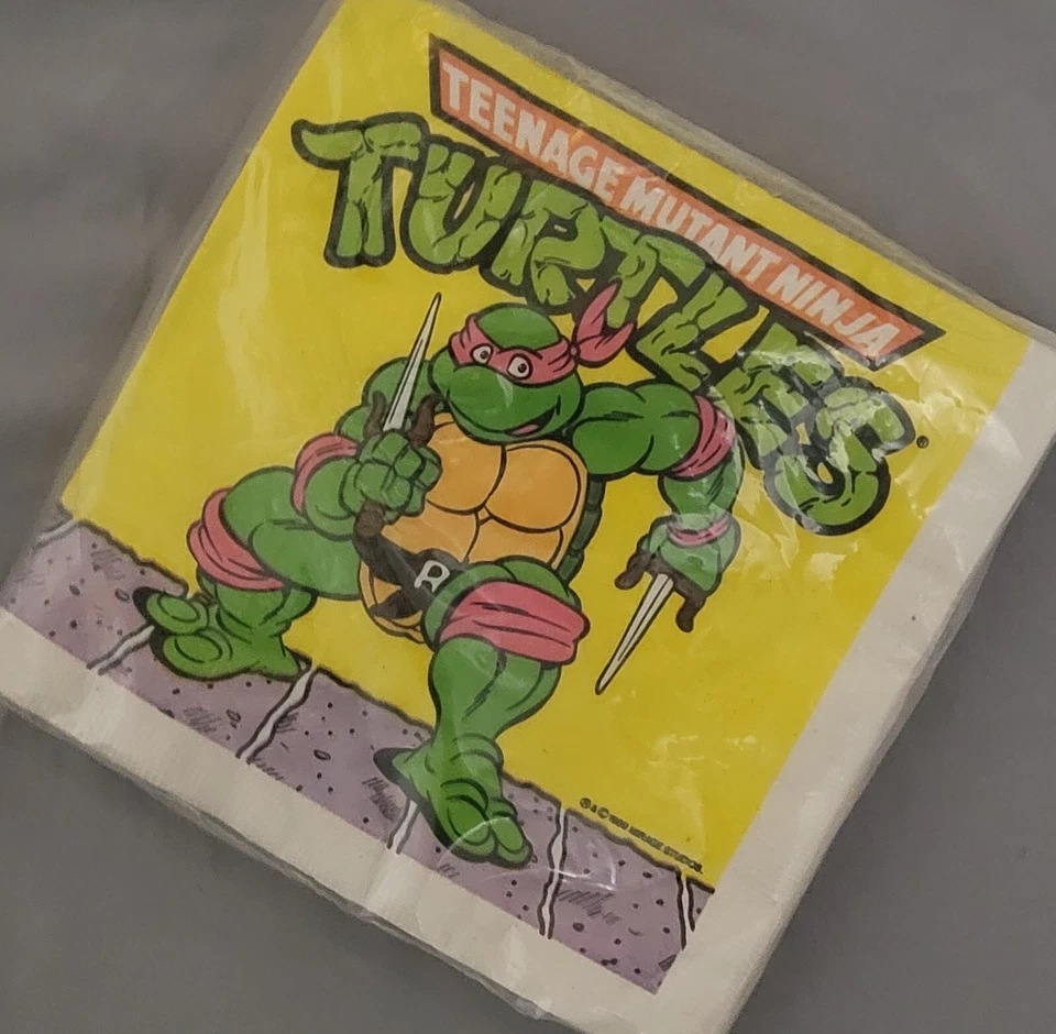 Vintage Teenage Mutant Ninja Turtles TMNT Party Napkins 1989 16 Count Sealed New - Image 3 of 4
