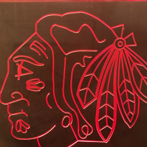 CHICAGO BLACKHAWKS Lighted Sign 2015 Stanley Cup Champion Blackhawk Hockey Team - Picture 7 of 13