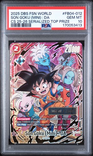 2025 DRAGON BALL SUPER #FB04-012 SON GOKU (MINI) : DA 0450/1500 PSA 10