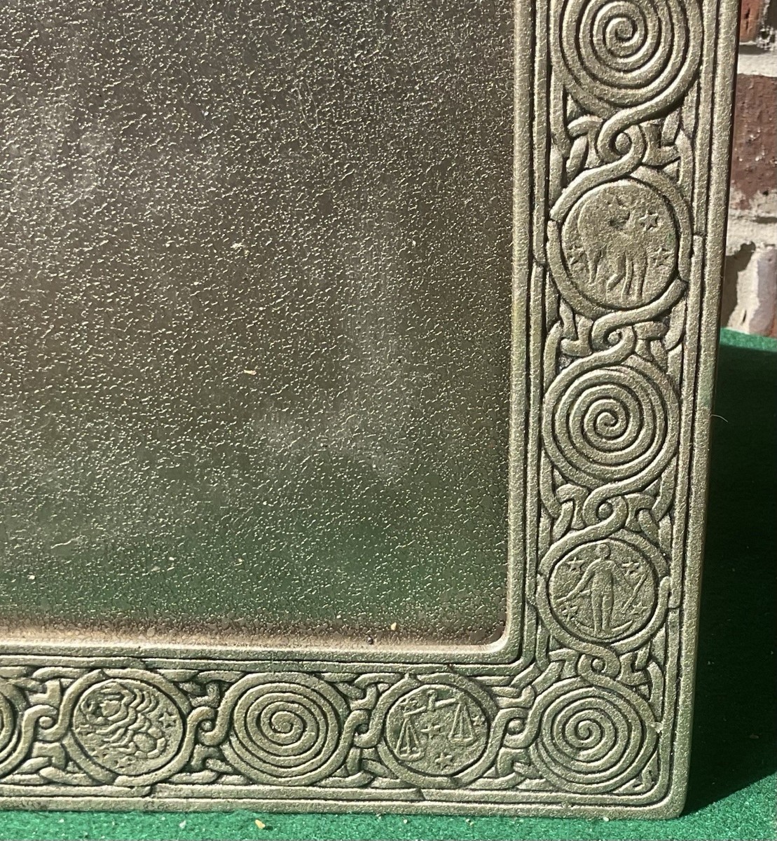 antique Tiffany Studios huge picture frame, Zodiac #920, c