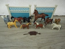 Safari Ltd Horse Figures Lot 10 Assorted Breeds Colors Saddle Fence VTG READ