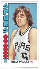 1976-77 TOPPS BILLY PAULTZ CARD (SPURS) #19
