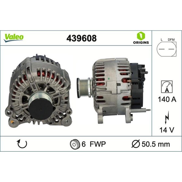 Valeo 439608 Generator FüR Skoda VW Seat Audi Superb Octavia A4 B7 A3 TT Passat-image