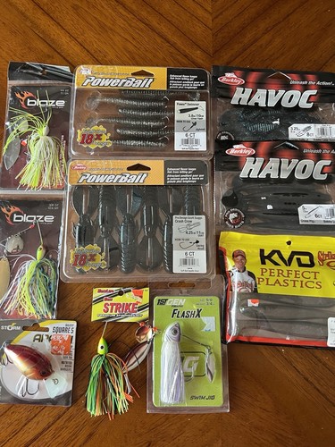 Gros Lot De Leurres Souples Powerbait – KVD, HAVOC, Blaze, Flash X – Pêche En Eau Douce