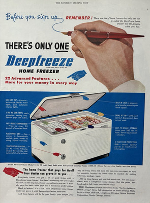 1948 Deepfreeze Motor Products Corp Freezer Home Advanced Features VTG Print Ad