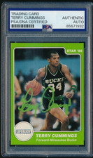 1985-86 Star Lifebuoy #3 Terry Cummings signed autograph PSA/DNA lime paint pen