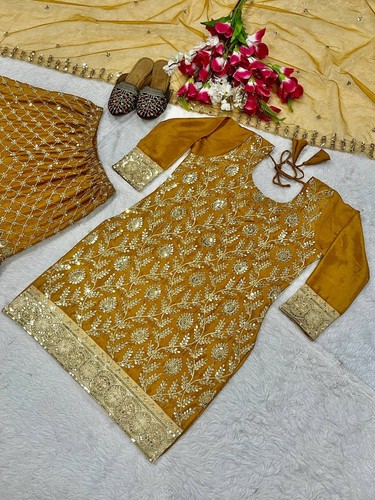 SKAVIJ Kurta Pyjama Homme - Robe Soirée Mariage Costume Traditionnel Indien Coton Brodé
