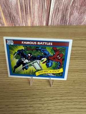 #106 SPIDER-MAN vs VENOM 1990 Impel Marvel Universe Series 1 FAMOUS BATTLES