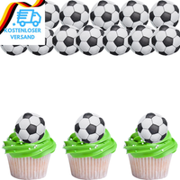 Enlace 48 StüCk Essbare Tortendeko Fussball Deko Geburtstag Kinder,Cupcake Toppe