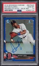 2018 Bowman Chrome Blue Refractor Antoni Flores ROOKIE AUTO /150 #BCPA-AF PSA 10