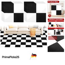 20er Pack PVC Fliesen Selbstklebend 30x30cm schwarz-wei&szlig;  Bodenbelag