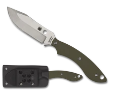 Spyderco Knives Stok Bowie Knife FB49GPOD Green G10 Stainless Clip-point