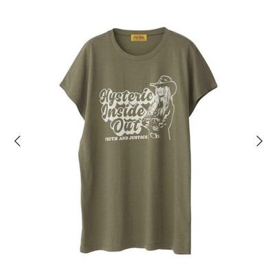 Hysteric Glamour Damen T-Shirt M Khaki Grafik Inside Out Neu unbenutzt
