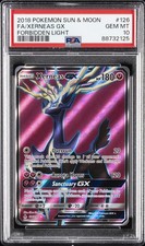 2018 POKEMON SUN & MOON FORBIDDEN LIGHT #126 FULL ART/XERNEAS GX PSA 10